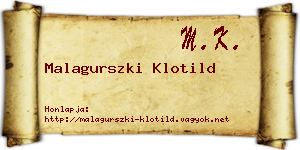 Malagurszki Klotild névjegykártya